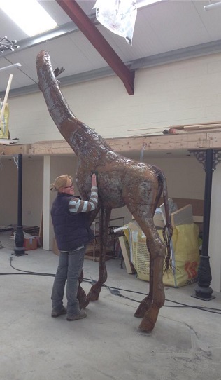 Giraffe Iron Garden Sculpture