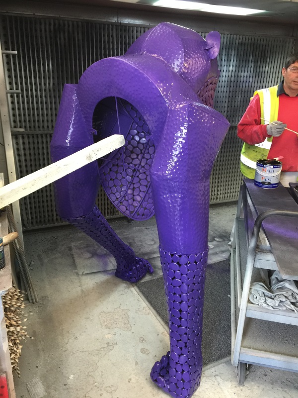 gorilla garden sculpture in the making