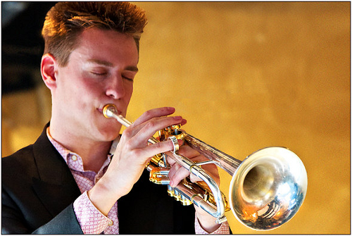 Jamie playing trumpet Jamie playing trumpet