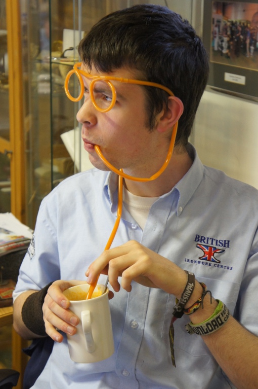 Me with straw glasses