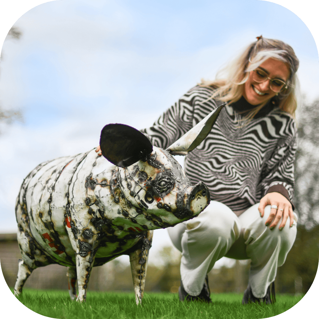 Life-Size Pig Sculpture