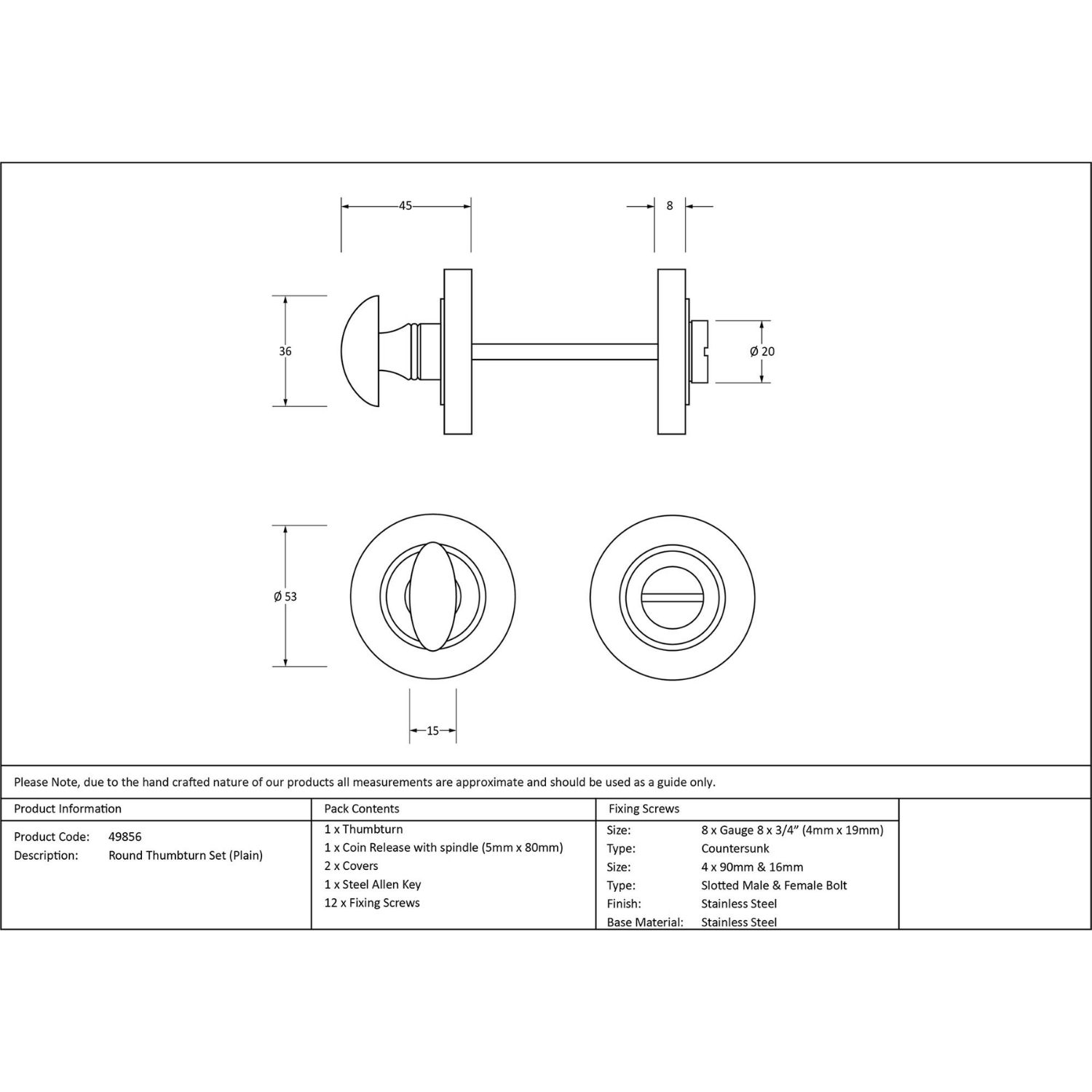 Concealed Art Deco Bathroom Turn & Release Set - Polished Stainless Steel