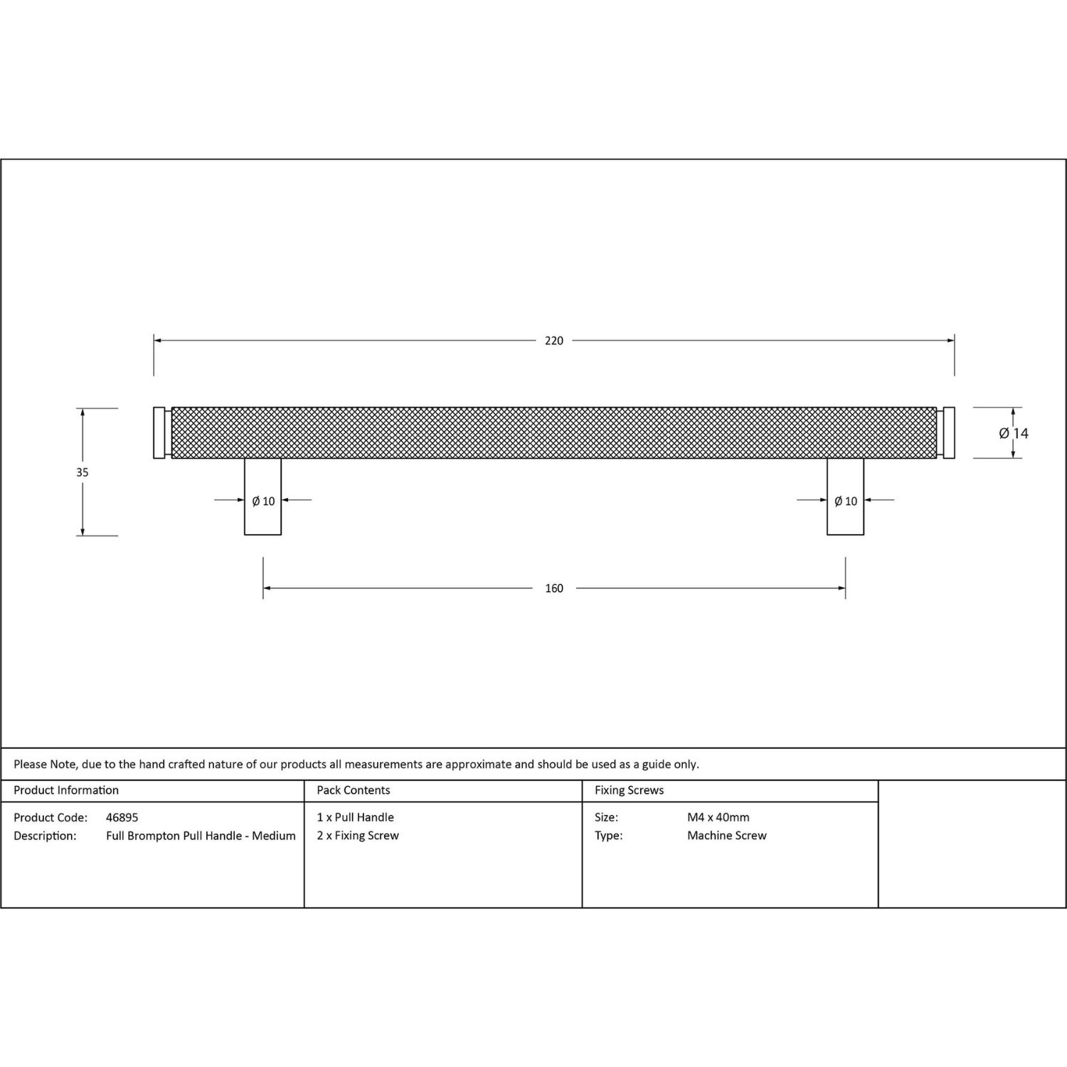 Medium Knurled Cabinet Pull Handle - Satin Chrome