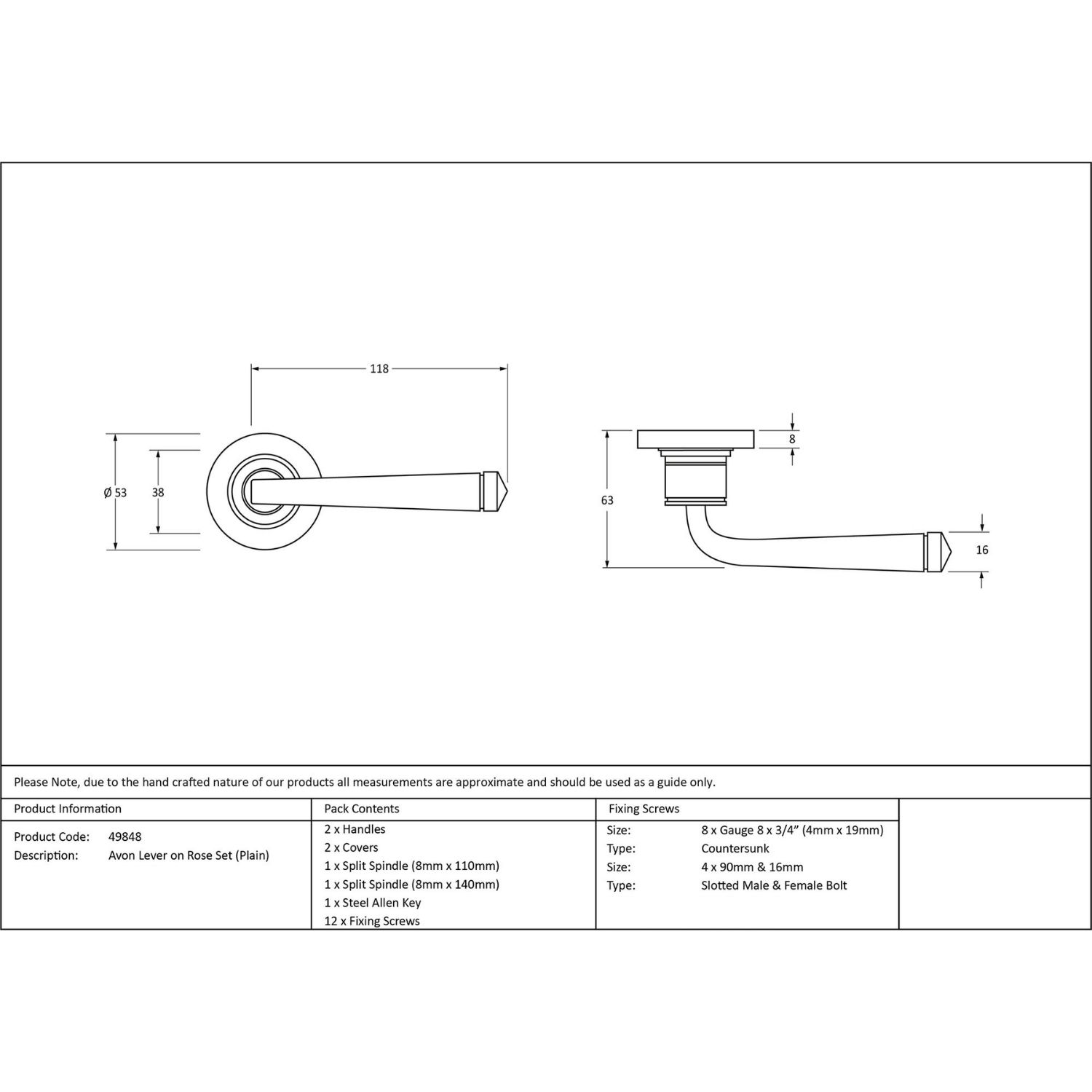 Valen Tapered Sprung Handle Set on a Beehive Rose - Satin Stainless Steel