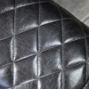 Diamond stitching on 'The Yale' Dark Mango Wood & Black Leather 
