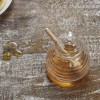 Glass Honey Pot with Lid in Situ