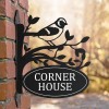 Sparrow House Name Sign with Bracket 