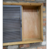 Wall Mounted Wood & Metal Cabinet & Shelf Unit Open Doors
