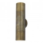 Outdoor Cylinder Wall Light in Antique Brass