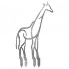 Natural Steel Contemporary Giraffe Silhouette on White Background