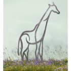 Natural Steel Contemporary Giraffe Silhouette in Situ