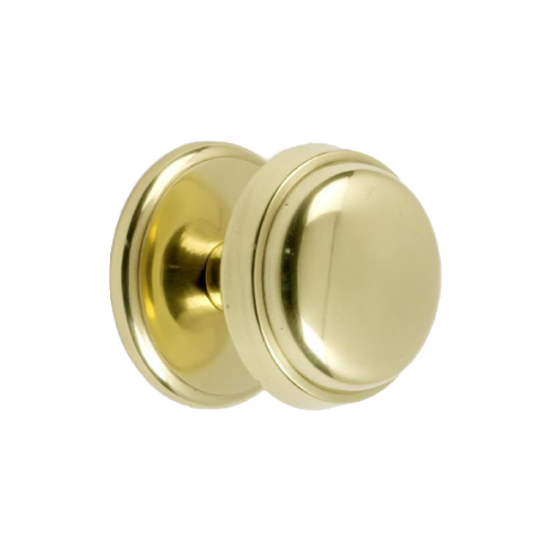Victorian Polished Brass Edged Centre Door Knob | Black Country Metalworks
