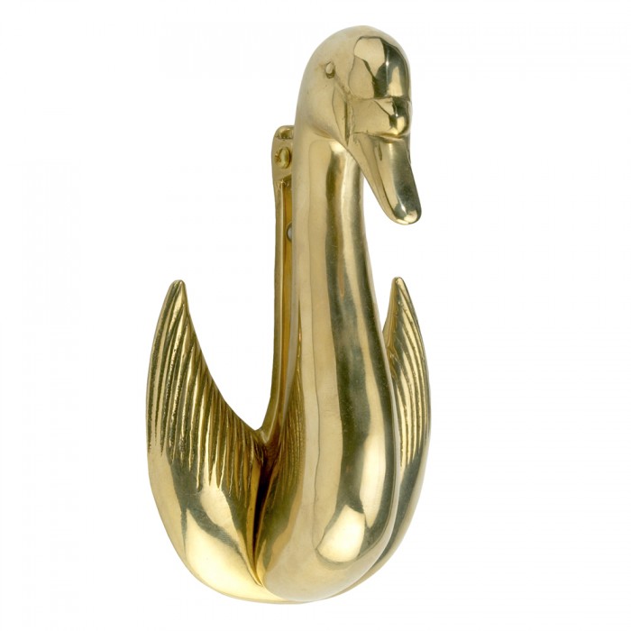 Polished Brass Odette Swan Door Knocker | Black Country Metalworks