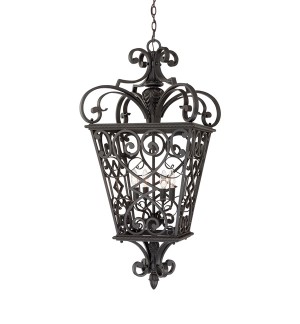 "Langsden Manor" Black Cast Aluminium Ornate Cage Hanging Light