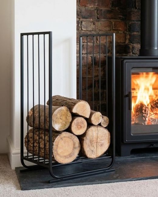 Long Contemporary Log Holder in Situ