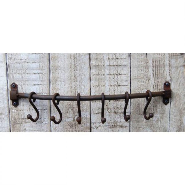 16" Antique Iron Hook Rack 16" Antique Iron Hook Rack