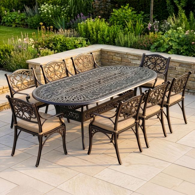 8-Seater Garden Dining Set Digital Illustration