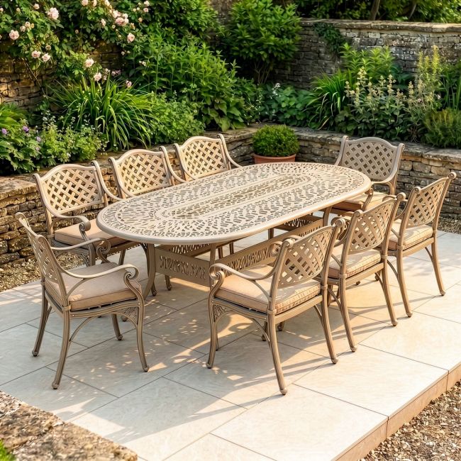 8-Seater Garden Dining Set Digital Illustration