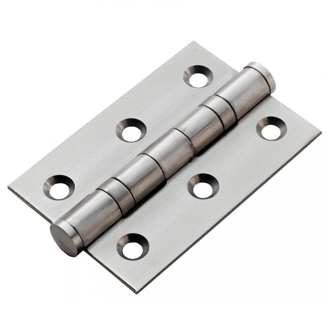 Satin Stainless Steel 3" Ball Bearing Butt Hinge Sold as a Pair Satin Stainless Steel 3" Ball Bearing Butt Hinge Sold as a Pair