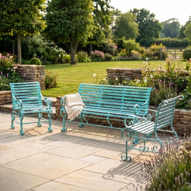 Robust "Chatham" One & Three Seater Park Bench Set - Green