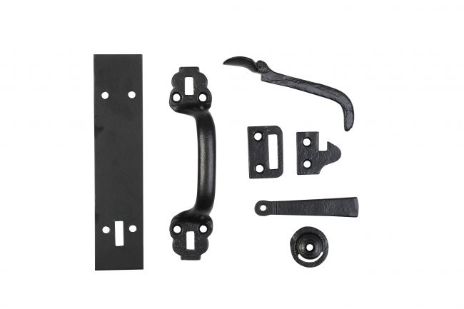 Thumb Latch Set Black Iron 