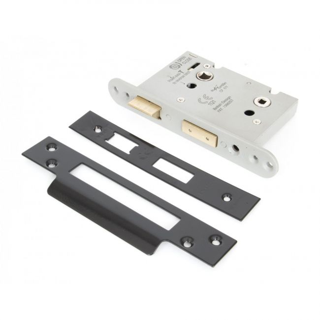 Stainless Steel Heavy Duty Bathroom Mortice Lock - Black 3" Stainless Steel Heavy Duty Bathroom Mortice Lock - Black 3"