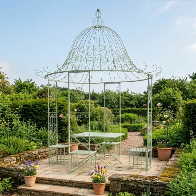 "St Rimini" Pale Green Garden Gazebo - Thumbnail