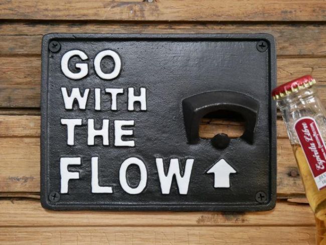 "Go With The Flow" Iron Wall Mounted Bottle Opener