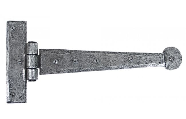 9" Round Ended Pewter Door Hinge Pair