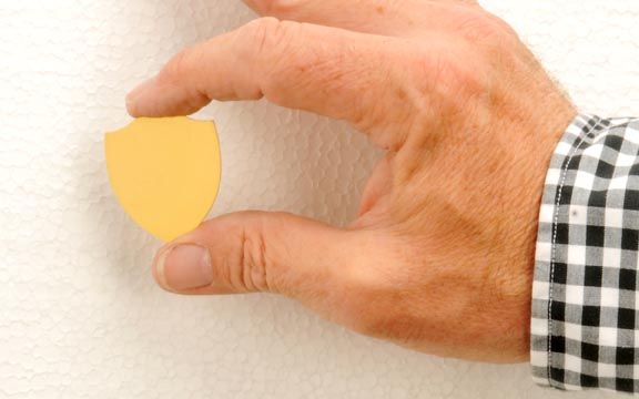 Small Brass shield sign