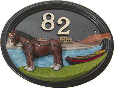 House Sign - Hand Painted - Canal Boat House Sign - Hand Painted - Canal Boat