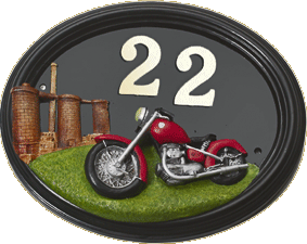 Hand Painted "Classic Cruiser" Motorbike House Sign Hand Painted "Classic Cruiser" Motorbike House Sign