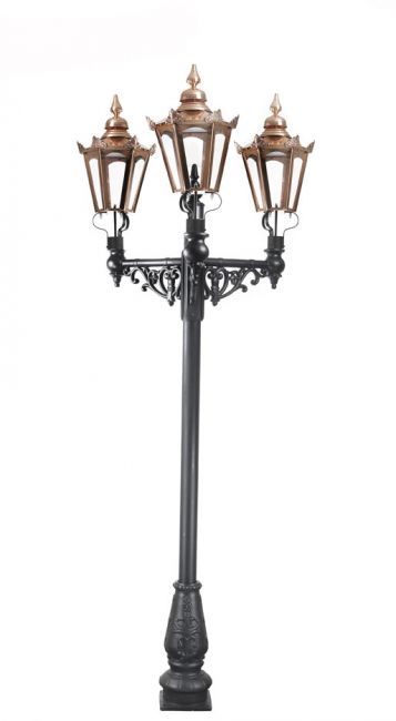 Triple Headed Hexagonal Lamp Post Set Triple Headed Hexagonal Lamp Post Set