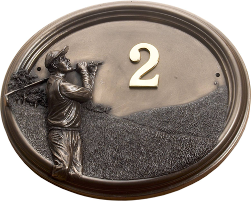 "Birkdale Park" Golfer House Sign