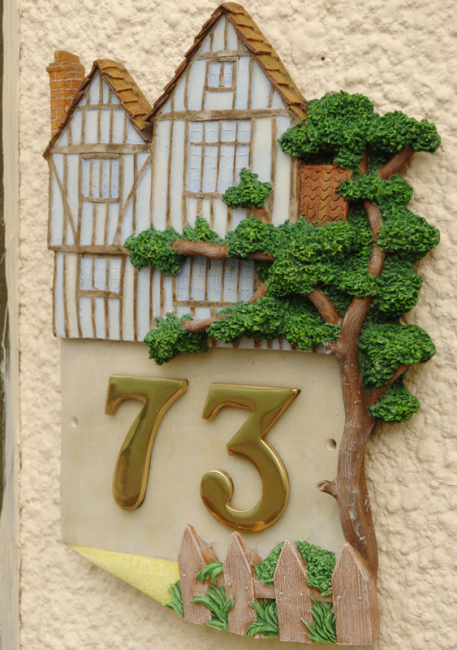 Hand Painted "Tudor Mansion" Architectural House Sign Hand Painted "Tudor Mansion" Architectural House Sign