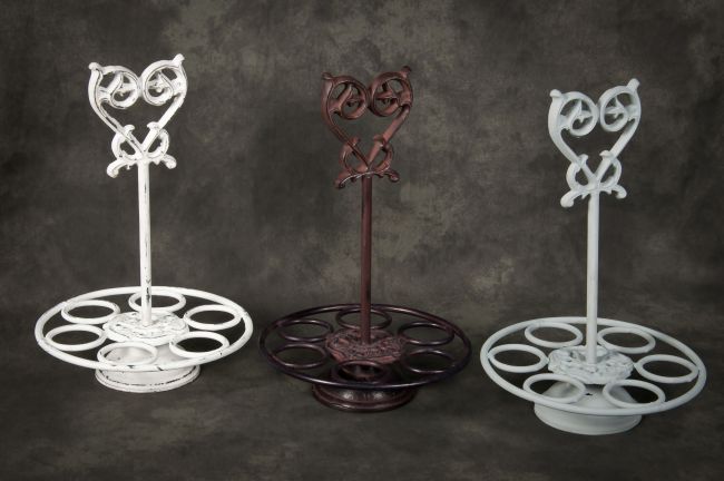 "Miss Edwina" rustic iron egg stand