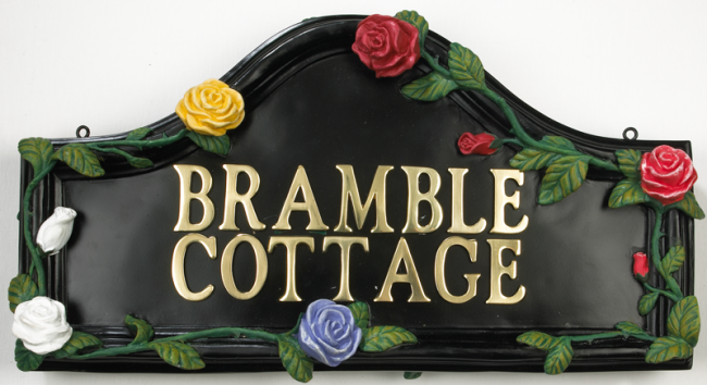 Hand Painted Rose House Name Sign Hand Painted Rose House Name Sign