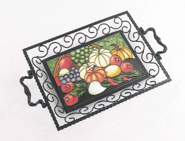 Market garden Iron & Ceramic Tray