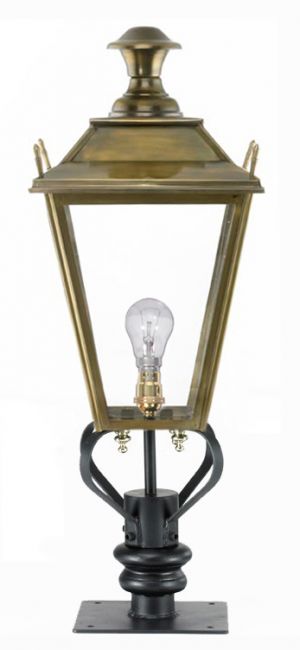 Brass Dorchester Pillar Light and Lantern Set 90cm
