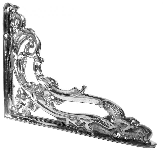 Large Bright Chrome Ornate Shelf Bracket Large Bright Chrome Ornate Shelf Bracket