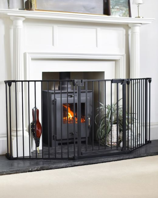 "BabyPro" Midnight Black Three Panel Baby Safe Fire Guard