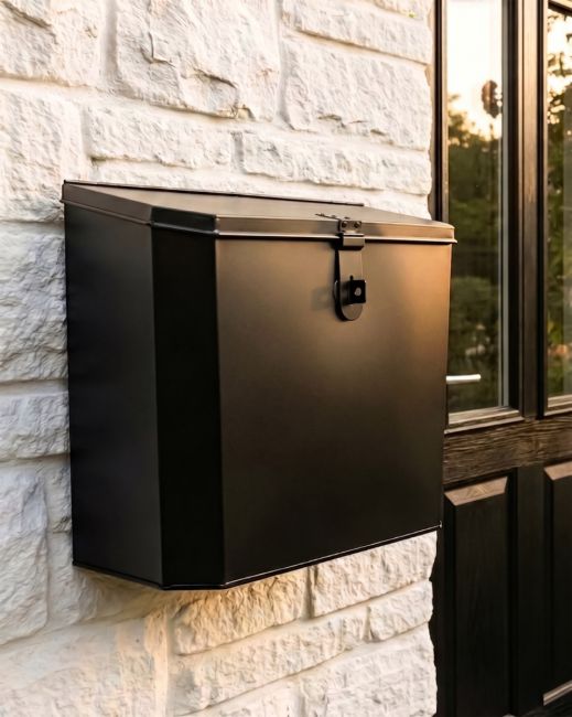 "Billingsgate" Large Secure Parcel Box - Black digital illustration