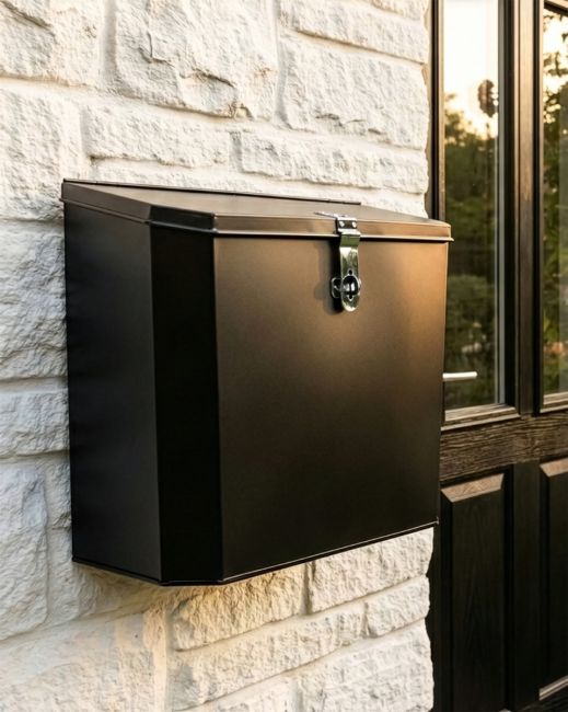 "Billingsgate" Large Secure Parcel Box - Bright Chrome digital illustration