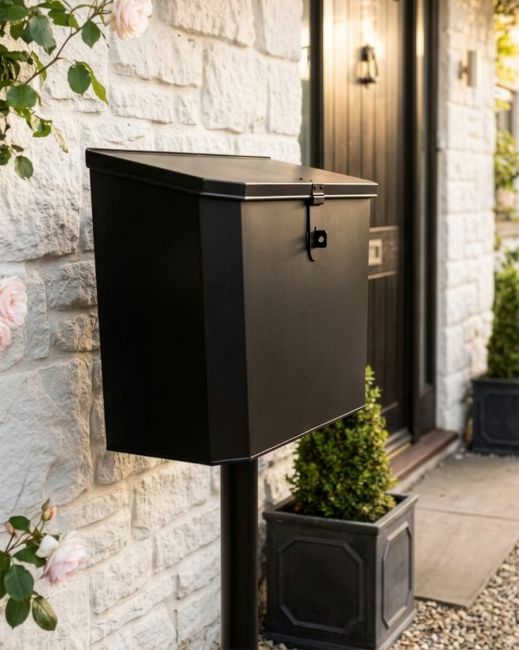 "Billingsgate" Large Secure Parcel Box With Column digital illustration copy