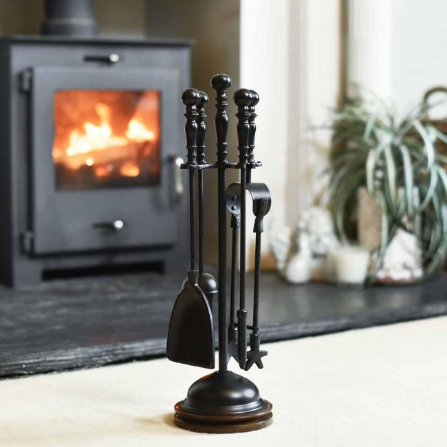 "Blakeden Hall" Black & Wooden Companion Set - 51cm