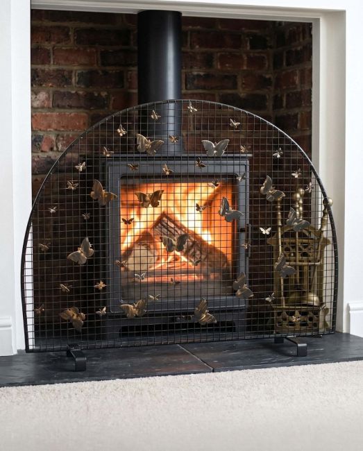 "Butterfly" Black & Bronze Fire Screen