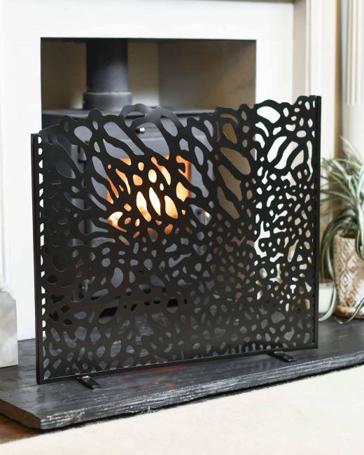 "Butterfly Wings" Fire Screen in Situ "Butterfly Wings" Fire Screen in Situ