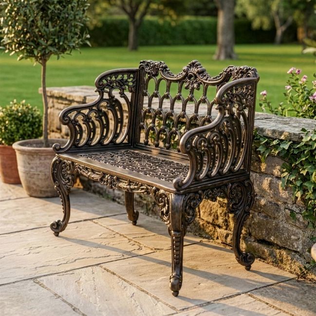 "Edith" Outdoor Garden Bench Digital Illustration