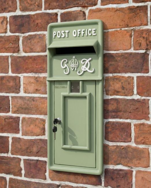 "Forest Green" King George Rex Post Box Front