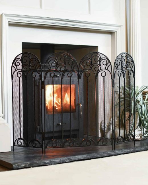 "French Victoriana" Black Fire Guard "French Victoriana" Black Fire Guard